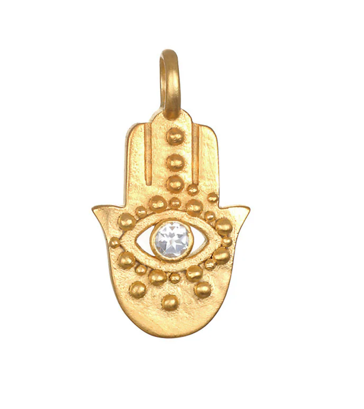 Charms Hamsa Antiguo  de topacio blanco